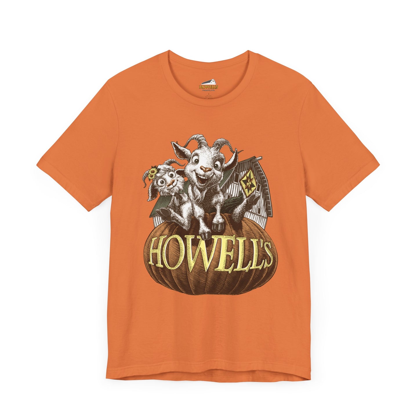 Howell's Goat Pumpkin Unisex Tee, Bella Canva