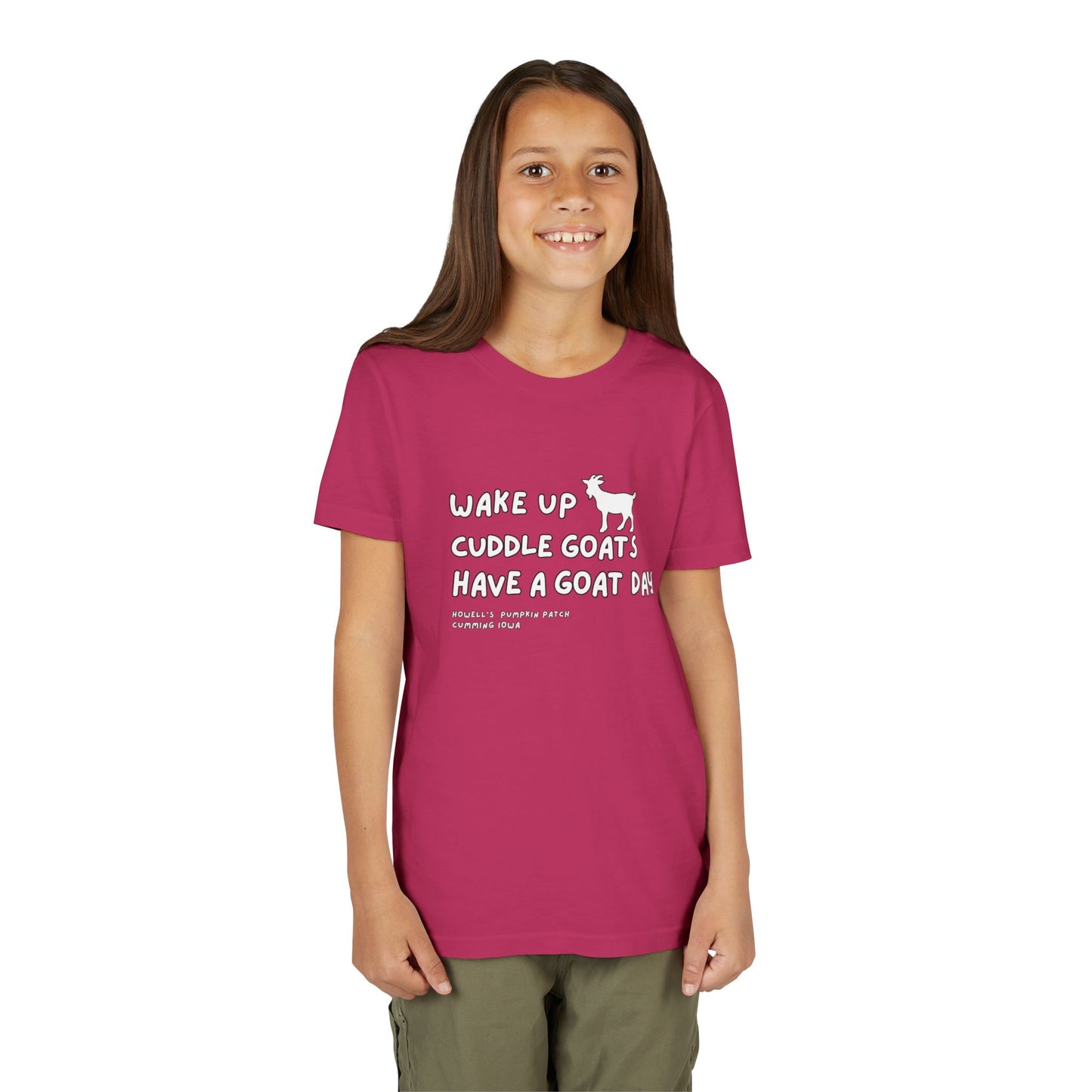 Youth Tee - "Wake Up Cuddle Goats Have a Goat Day" Cute Goat Graphic Shirt