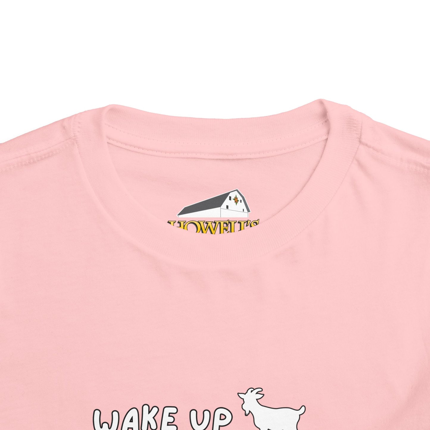 Toddler Tee — "Wake Up, Cuddle Goats, Have a Goat Day" Cute Goat Graphic