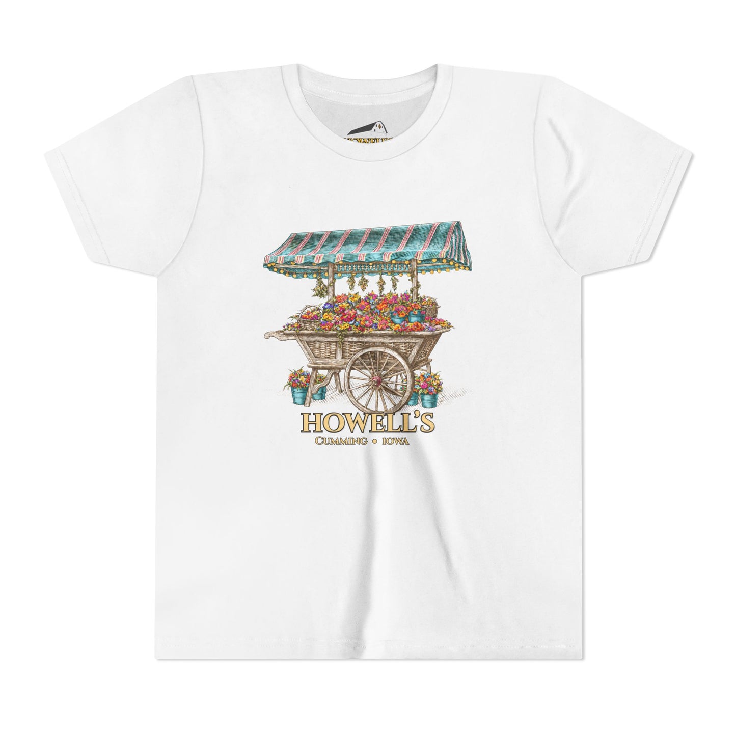 Youth Tee — Vintage Flower Cart "Howells" Graphic