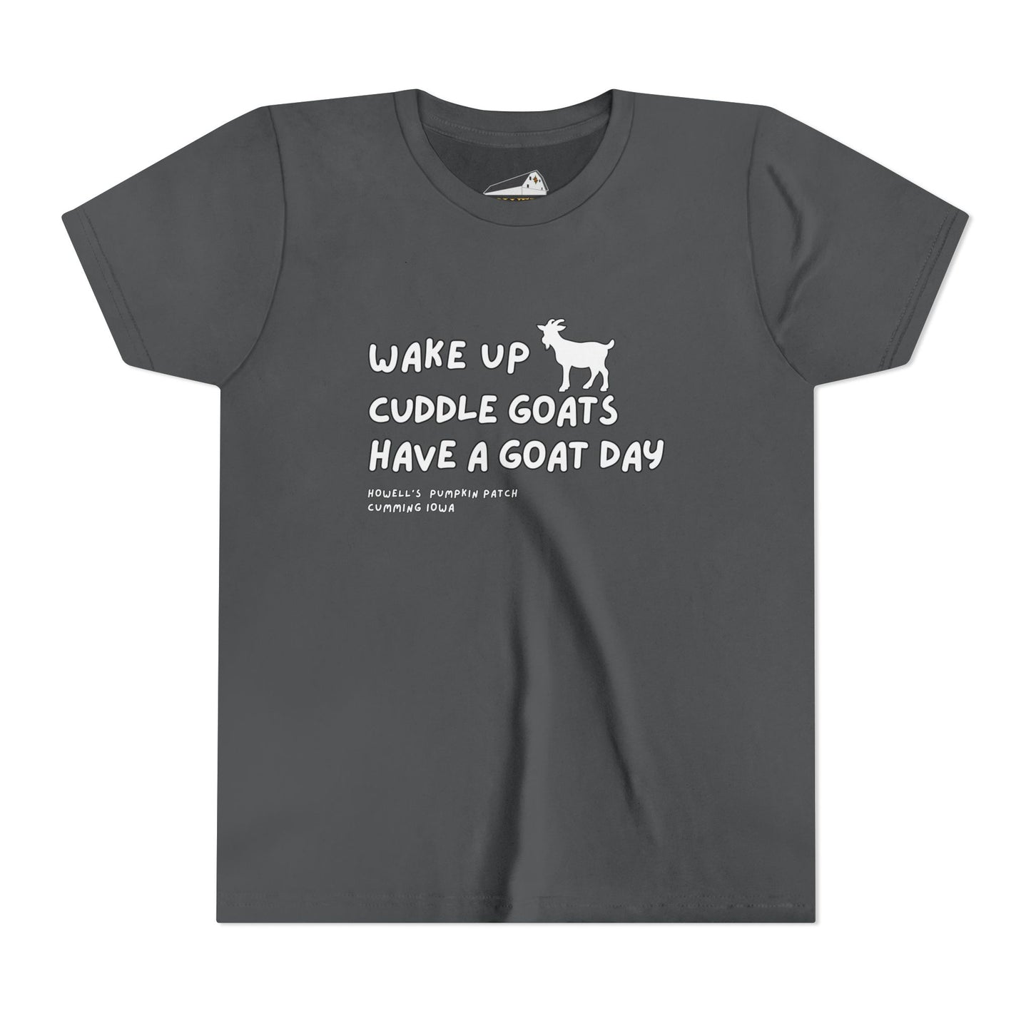 Youth Tee - "Wake Up Cuddle Goats Have a Goat Day" Cute Goat Graphic Shirt
