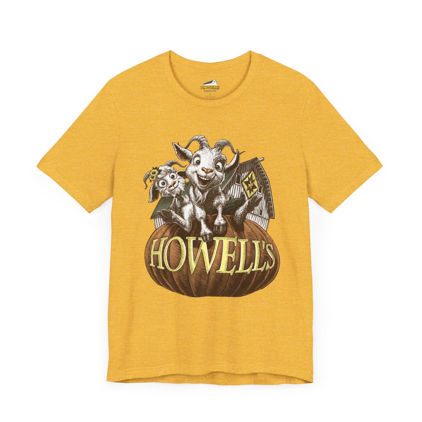Howell's Goat Pumpkin Unisex Tee, Bella Canva