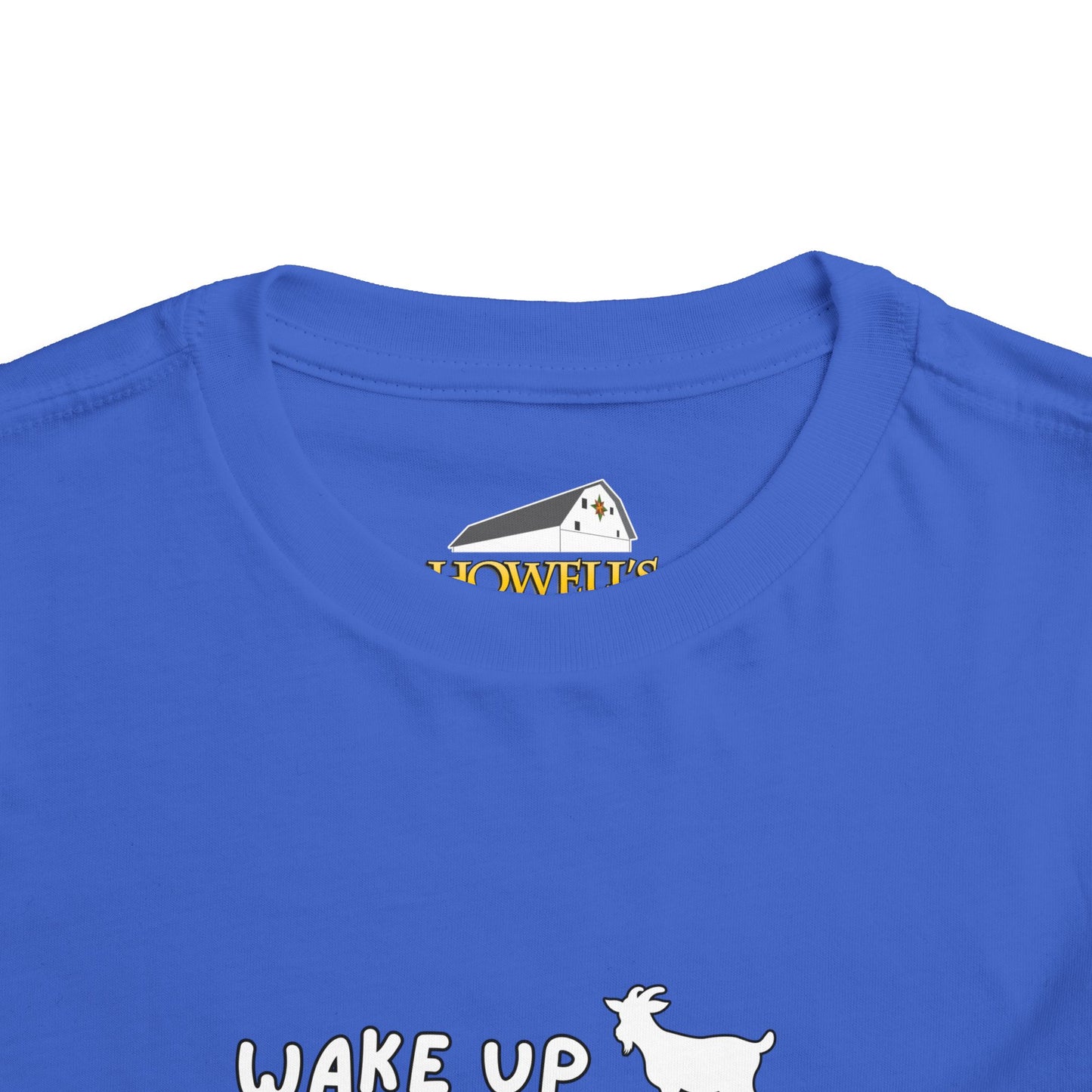 Toddler Tee — "Wake Up, Cuddle Goats, Have a Goat Day" Cute Goat Graphic