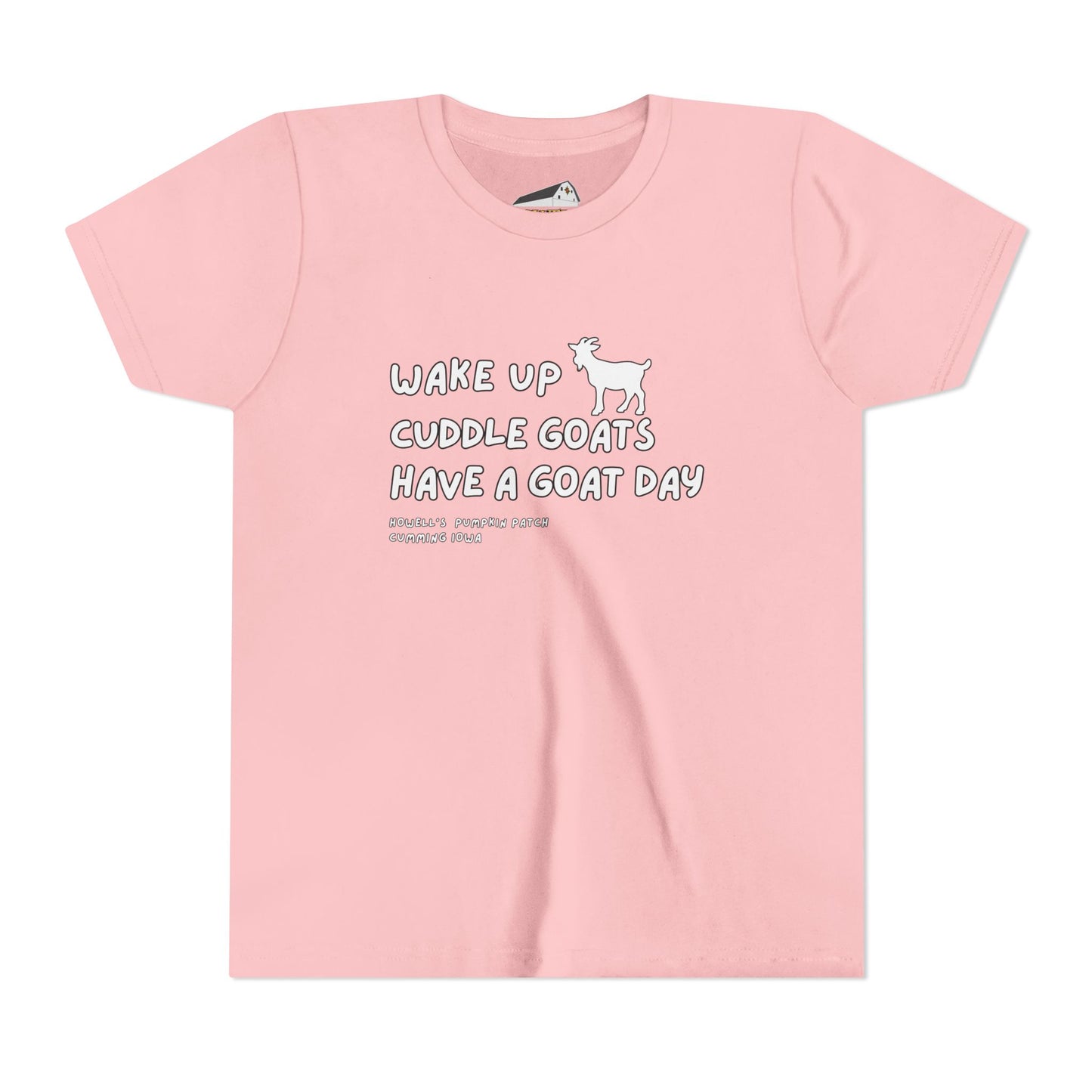 Youth Tee - "Wake Up Cuddle Goats Have a Goat Day" Cute Goat Graphic Shirt