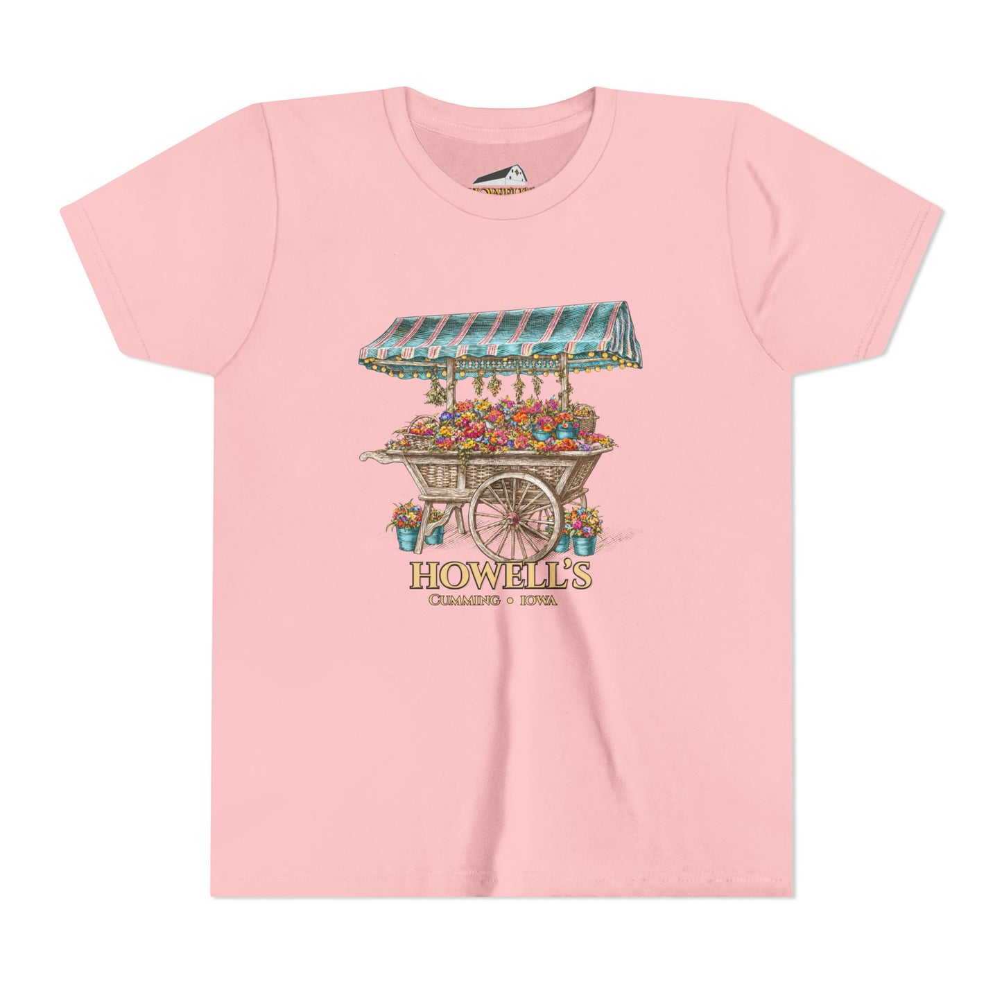 Youth Tee — Vintage Flower Cart "Howells" Graphic