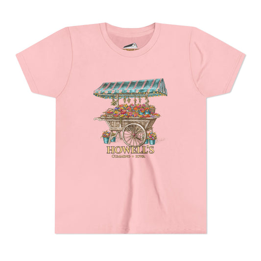 Youth Tee — Vintage Flower Cart "Howells" Graphic